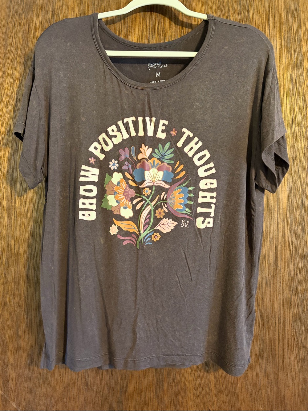 Grace & Lace “Grow Positive Thoughts” washed graphic tee